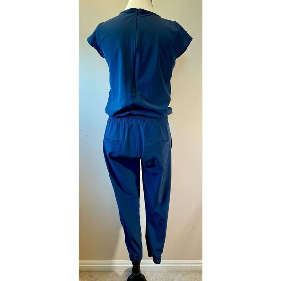 ALBION True Blue Jettersetter Cap Sleeves Elastic Waist Tie Jumpsuit Romper XXS - Picture 5 of 14